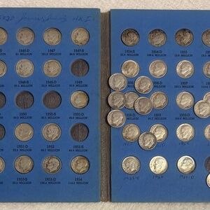 49,  SILVER Roosevelt Dimes: 1 Mercury Dime=One Roll of 50, 90% SILVER Dimes
